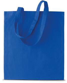 Shopper schoudertasje - blauw - katoen - 38x42 cm - met hengels - 11 liter