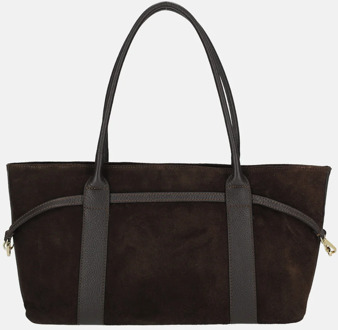shopper suede donkerbruin