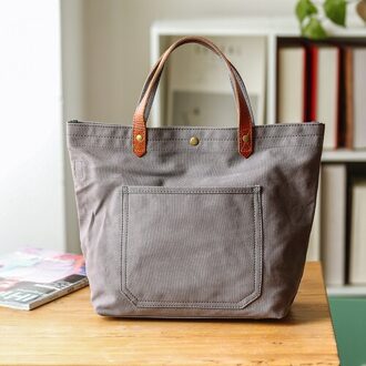 Shopper Tas Mode Grote Capaciteit Canvas Tas Ins College Leuke Vrouwen Tas Ulzzang Schoudertassen Grijs