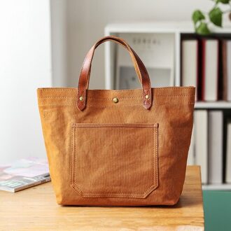 Shopper Tas Mode Grote Capaciteit Canvas Tas Ins College Leuke Vrouwen Tas Ulzzang Schoudertassen karamel