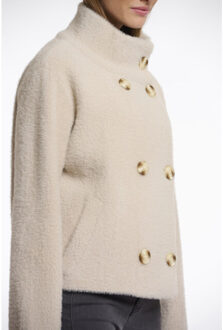 Short double breasted jacket beige Ecru - L