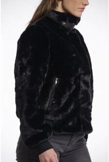 short fake fur jacket ambra.7002511 9900 Zwart - 42