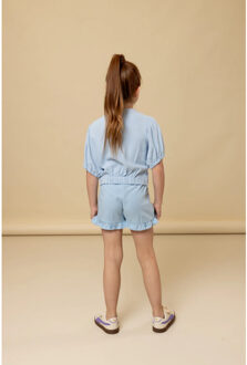 Short light blue viscose/linnen voor meisjes in de kleur Blauw - 122