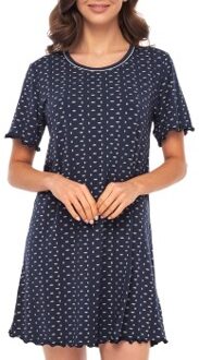Short Sleeve Bamboo Nightdress * Actie * Blauw,Versch.kleure/Patroon,Zwart - Medium,Large