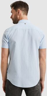 Short Sleeve Overhemd Linnen Blauw - XL,XXL