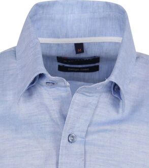Short Sleeve Overhemd Linnen Lichtblauw - L,M,S,XL,XXL