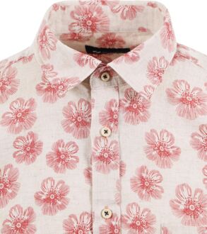 Short Sleeve Overhemd Linnen Simon Rood - L,M,XL,XXL