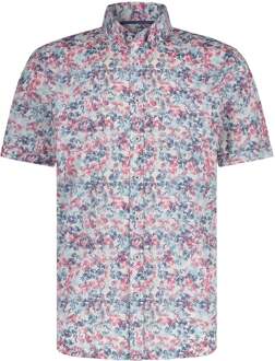 Short Sleeve Overhemd Print Rood