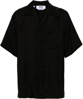 Short Sleeve Shirts Msgm , Black , Heren - 2Xl,Xl,L