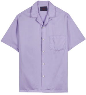 Short Sleeve Shirts Portuguese Flannel , Purple , Heren - L,M