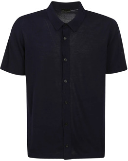 Short Sleeve Shirts Roberto Collina , Blue , Heren - XL