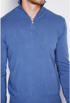 Short zip jeans Blauw - XXL