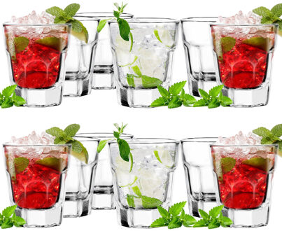 Shotglaasjes - 12x - Krakau - 40 ml - glas - borrelglazen