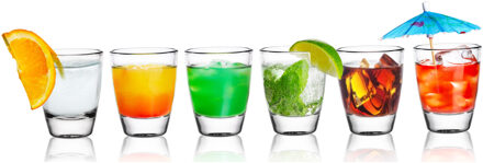 Shotglaasjes Krosno - 24x stuks - 25 ml - transparant glas - shotjes borrelglazen