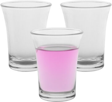 Shotglas - 10x - SAN kunststof - 2,5 cl - onbreekbaar - herbruikbaar - shotglazen