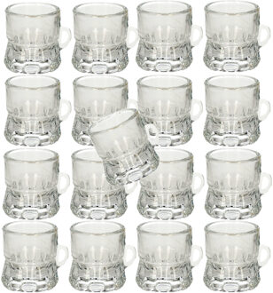 Shotglas - 30x - vorm bierpul glaasje/glas - met handvat - 2cl - Oktoberfest