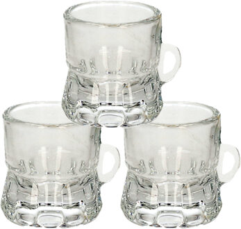 Shotglas - 6x - vorm bierpul glaasje/glas - met handvat - 2cl - Oktoberfest