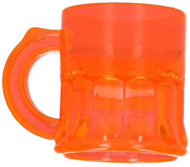 Shotglas - shotjes - shotglaasjes - UV fluor oranje - met handvat - 25 ml - Koningsdag