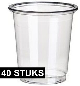 Shotglazen - 40x st - transparant - 40 ml - PLA - biologisch afbreekbaar - shotglaasjes