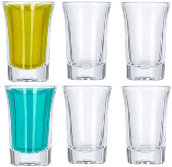 Shotglazen/borrelglaasjes - set van 24x st - 40 ml - glas - transparant - Shotglazen