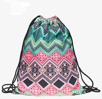 Shoulder bag women 3D digital printing fabric Shopping bag UNISEX bag bundle backpack drawstring men pocket oxford fashion new