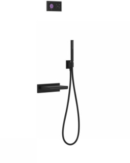 Shower Technology elektronische inbouwthermostaat met baduitloop en handdouche type 2 mat zwart