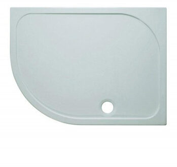 Shower Tray douchebak 80x120x4.5cm links inclusief 90mm afvoer 55 radius met antikalkbehandeling polybeton wit SRQ81200LH