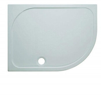 Shower Tray douchebak 80x120x4.5cm rechts inclusief 90mm afvoer 55 radius met antikalkbehandeling polybeton wit SRQ81200RH