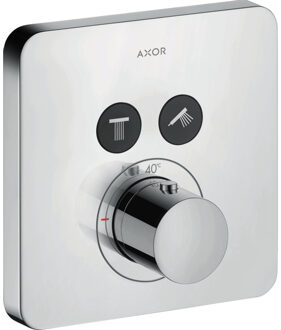 Showerselect afdekset thermostaat met stopkraan voor 2 functies chroom