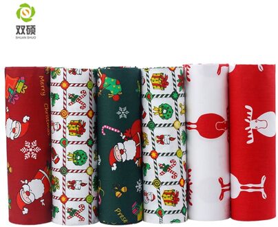 Shuanshuo Kerst Serie, Gedrukt Twill Katoen Stof, Patchwork Doek, DIY Naaien Quilten Materiaal Voor Baby & Kinderen 6 stks/partij