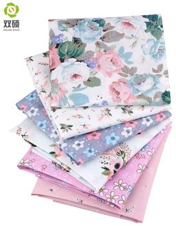 Shuanshuo Serie Bloemen Twill Katoen Textiel Voor Patchwork Doek, DIY Naaien Quilten Fat Quarters Materiaal Voor Baby & Chil 6pcs