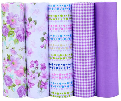 Shuanshuo Tissus Katoen Patchwork Stof Telas Fat Quarter Bundels Stof Voor Naaien DIY Ambachten Paarse Kleur 40*50cm 5 stks/partij