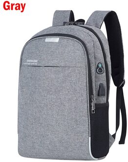 Shujin Laptop Rugzak Usb Opladen 15.6 Inch Diefstal Vrouwen Mannen School Tassen Voor Tienermeisjes College Rugzak Mannelijke Grijs