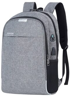 Shujin Rugzakken Usb Mannen Laptop Rugzak Boek Backbag Reizen Daypacks Mannelijke School Boekentas Mochila Escolar Rugzak Diefstal Grijs