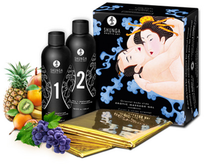 Shunga Body to Body Massage - Exotic Fruits - 2 Pieces of 7.6 fl / 225 ml