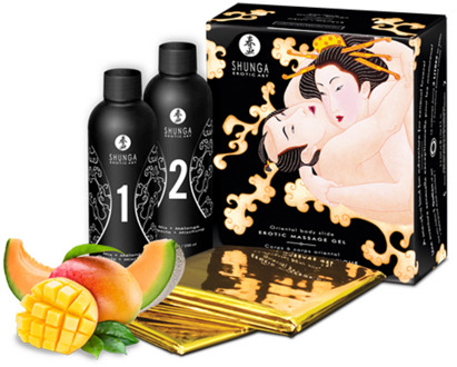 Shunga Body to Body Massage - Meloen Mango - 2 Stukken van 7,6 fl / 225 ml