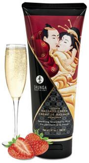 Shunga Kissable Massage Cream - Sparkling Strawberry Wine - 7 floz / 200 ml