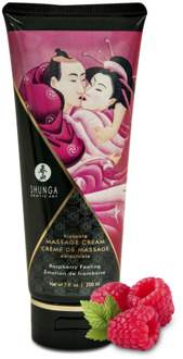 Shunga Kusbare Massagecrème - Framboosgevoel - 7 floz / 200 ml