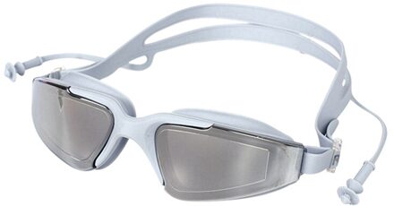 Siamese Oordopje Zwembril Waterdicht Stofdicht Anti-Fog Anti-Uv Bril Vrouwen Mannen High Definition Electroplated Lens QJ2596H