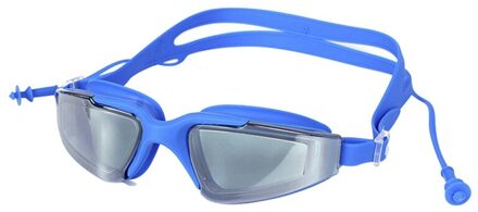 Siamese Oordopje Zwembril Waterdicht Stofdicht Anti-Fog Anti-Uv Bril Vrouwen Mannen High Definition Electroplated Lens QJ2596L