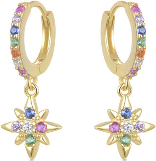 Siba 925 Sterling Zilveren Oorbellen Veelkleurig