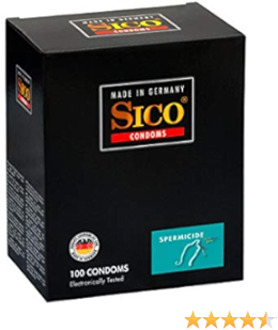 Sico Spermicide Condooms - Zaaddodend Glijmiddel 120 stuks (10 x 12) Transparant - 53 (omtrek 11-11,5 cm)
