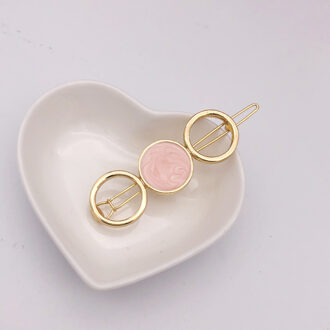 Side Lichtmetalen Metal Haar Clip Voor Vrouwen vijfpuntige Ster Ronde Haarspeldjes Zoete Wilde Haarspeld Haar Styling accessoires B