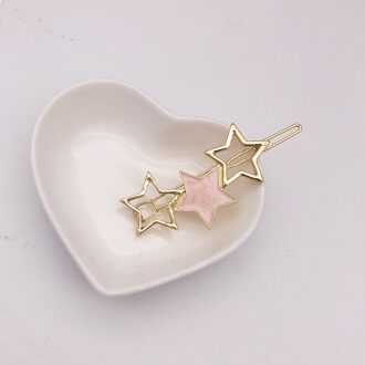 Side Lichtmetalen Metal Haar Clip Voor Vrouwen vijfpuntige Ster Ronde Haarspeldjes Zoete Wilde Haarspeld Haar Styling accessoires