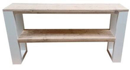 Side table New Orleans industrial wood - - Wit - Eettafels 190 cm - Bijzettafel Bruin