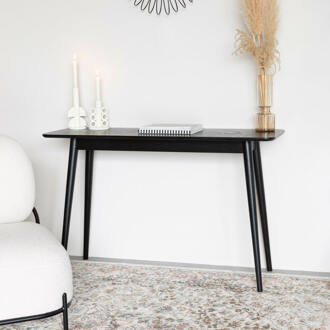 Sidetable 'Hany' Essenhout Visgraat, 120cm, kleur Zwart - 120 cm
