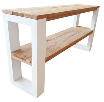 Sidetable NewOrleans Roastedwood - - Wit - Eettafels 120 cm - Bijzettafel Bruin