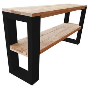 Sidetable NewOrleans Roastedwood - Zwart - 200 cm - Bijzettafel