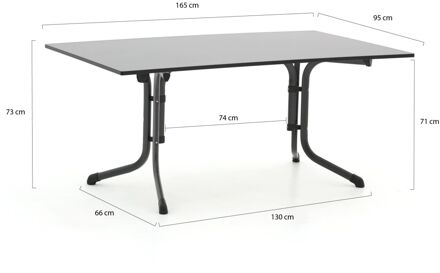 Sieger Vivodur klaptafel 165x95x73cm - Laagste prijsgarantie! Grijs