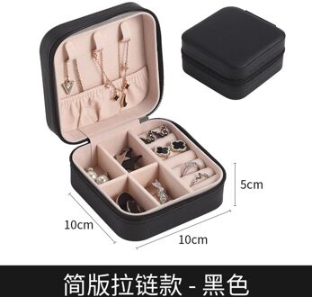 Sieraden Doos Sieraden Zak Flanellen Draagbare Ornament Ringen Oorstekers zwart